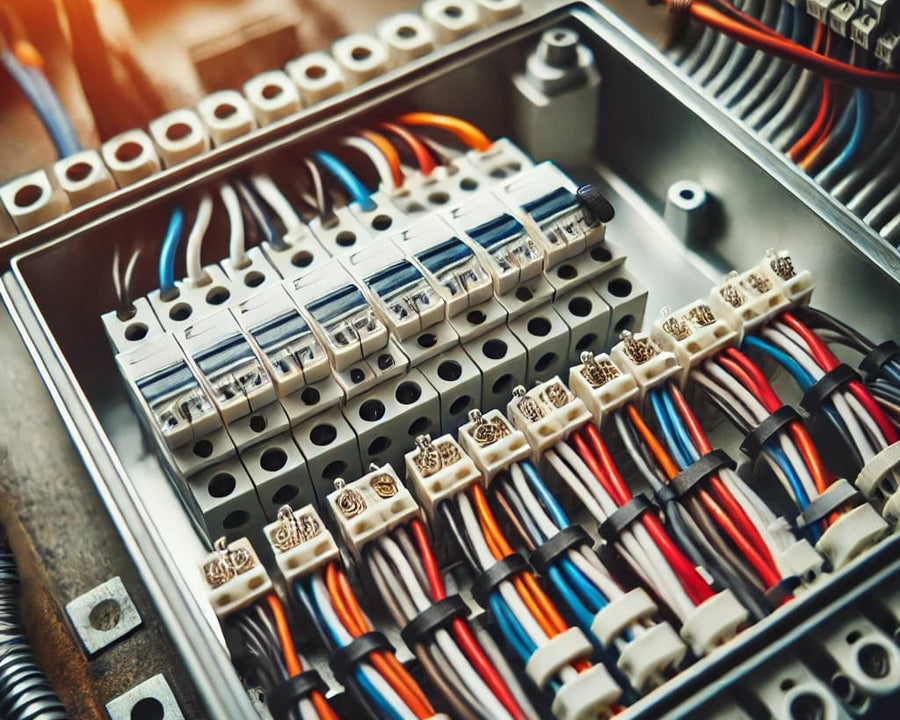 Connexions électriques dans une boîte de jonction
