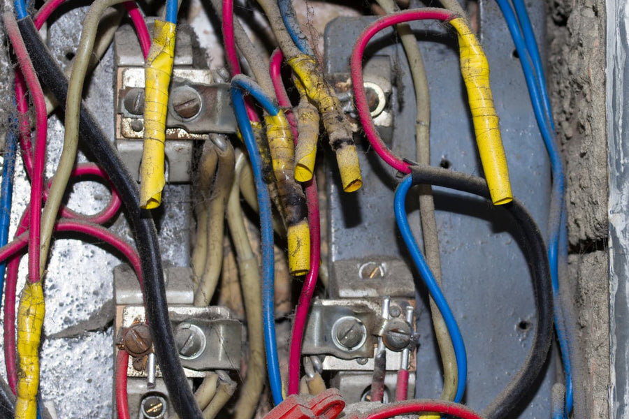 Fils électrique, entouré de scotch