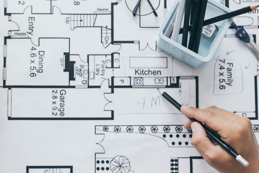 Plan électrique avec un crayon à papier