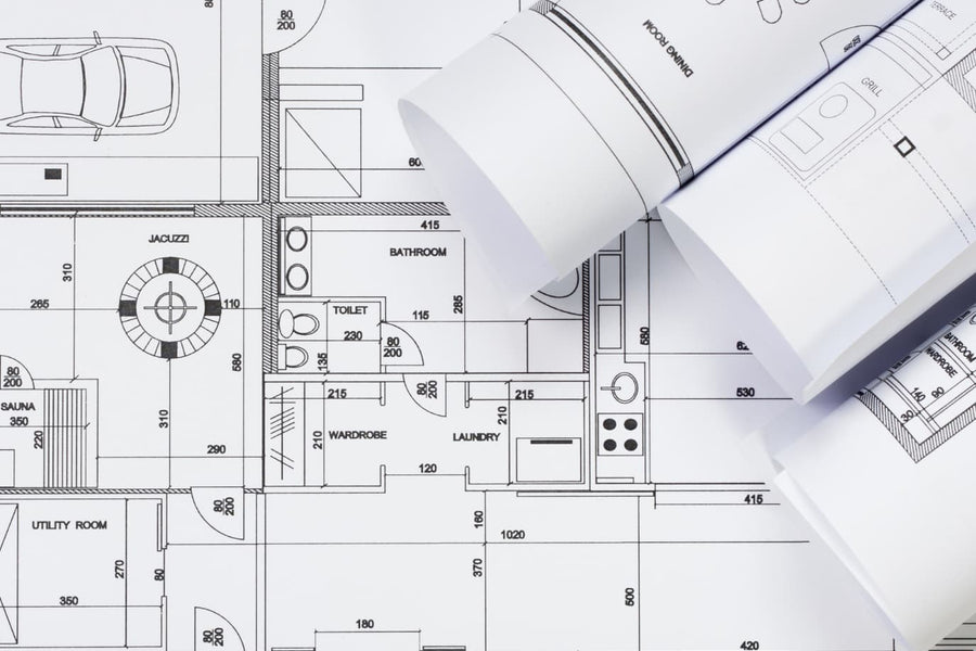Plan électrique et trois plans électriques enroulé