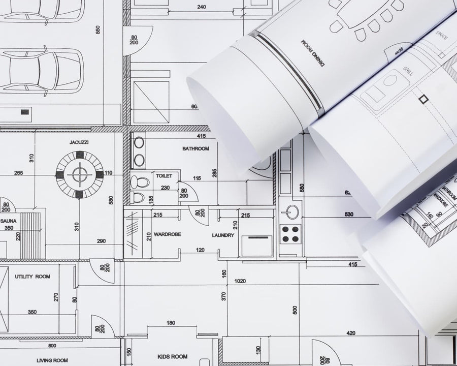 Plan électrique et trois plans électriques enroulé