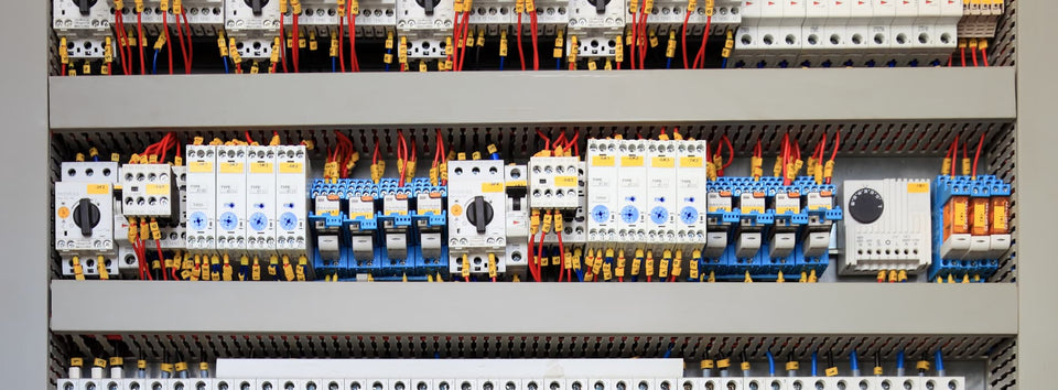 Plusieurs appareils électriques dans un tableau