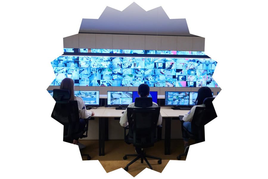 Plusieurs ecrans de videosurveillance