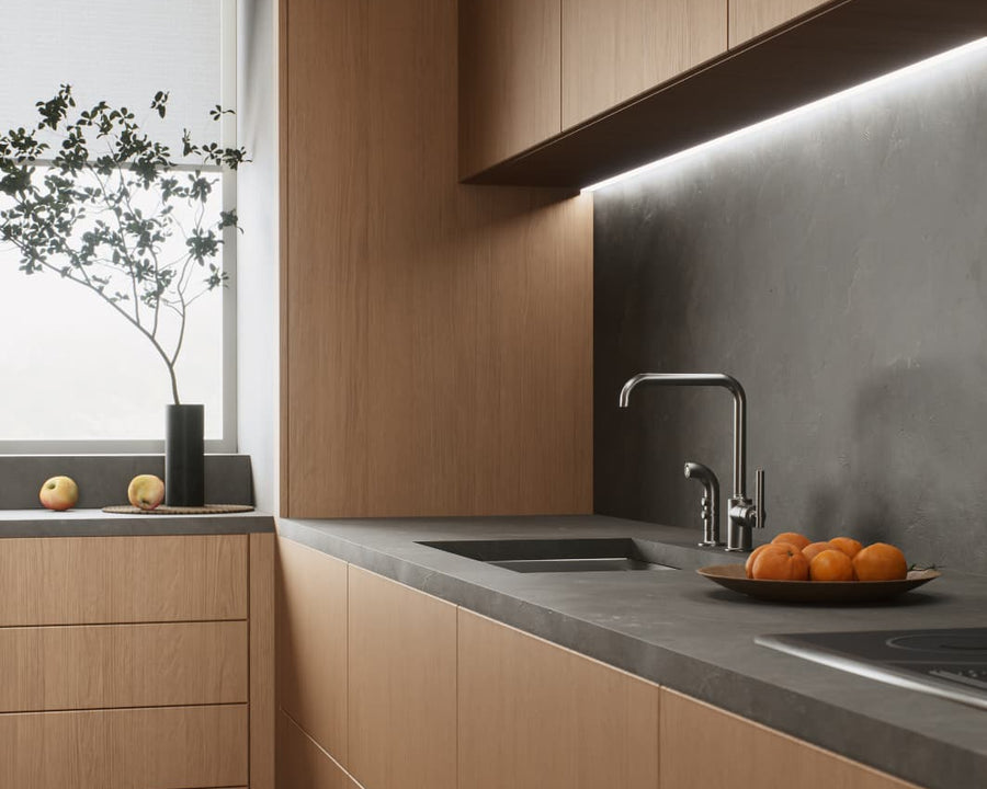 Une cuisine avec led